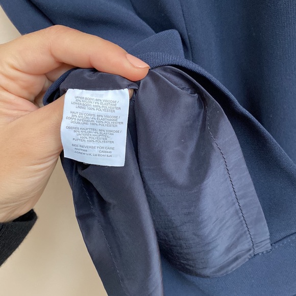 J. Crew Combo Ruffle Dress Cream Navy 4P - Picture 16 of 16